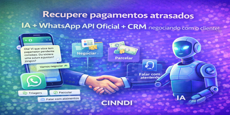 Como recuperar pagamentos atrasados com IA no WhatsApp (API Oficial) + CRM