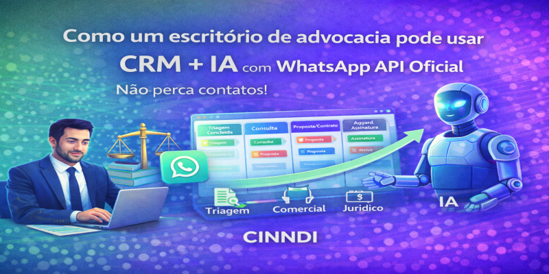 CRM + IA no WhatsApp API Oficial para escritório de advocacia (sem perder contatos)