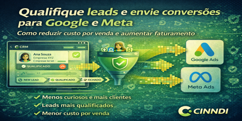 Qualificar leads e enviar conversões para Google e Meta: como vender mais | CINNDI